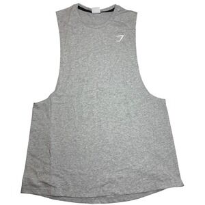 Gymshark Critical 2.0 Drop Arm Tank Top Mens Large Light Gray Slim Fit Gym NWOT